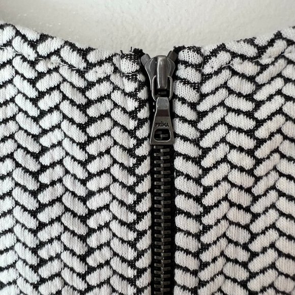 LOFT Sleeveless Fit and Flare Chevron Dress | Petite - Picture 7 of 10